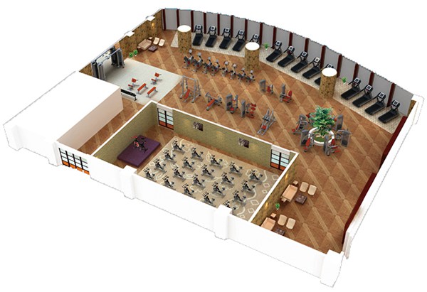 500平方健身房配置方案-广西星空xk体育健身器材有限公司